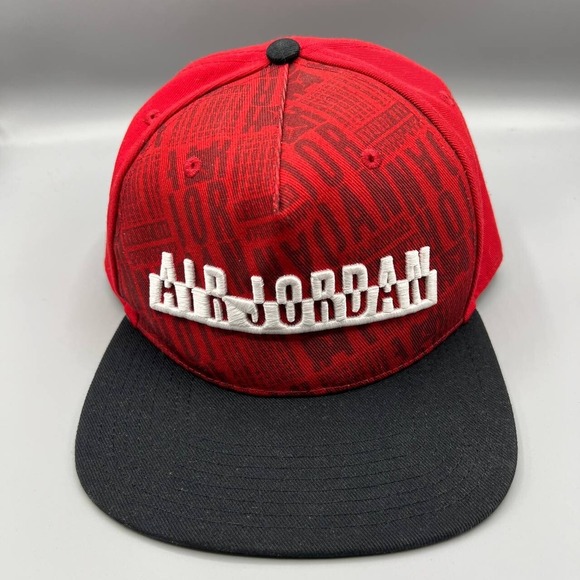 Air Jordan Hat Men Red Black Jumpman Script Snap Back Cap‎ - Picture 1 of 7
